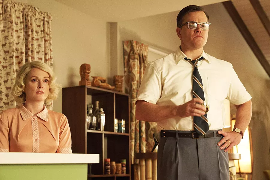 SHADY BUSINESS After his wife is murdered in a home invasion, suburbanite Gardner Moore (Matt Damon, right) and his sister-in-law, Margaret (Julianne Moore), become suspects of the insurance company. - PHOTO COURTESY OF BLACK BEAR PICTURES