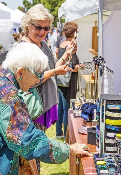 HIGH END At Morro Bay Art in the Park (and the upcoming Paso Robles Art in the Park) arts promoter Steve Powers looks to book fine artists and artisan craftsman to come and sell their wares. - PHOTO COURTESY OF STEVE POWERS