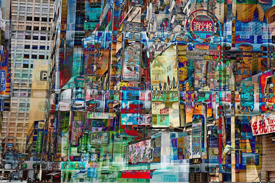 SIGNS Often color and texture found in an urban environment serve as the inspiration for local artist Bryn Forbs for pieces like He Built So Many Filters to Survive. - IMAGE COURTESY OF BRYN FORBES