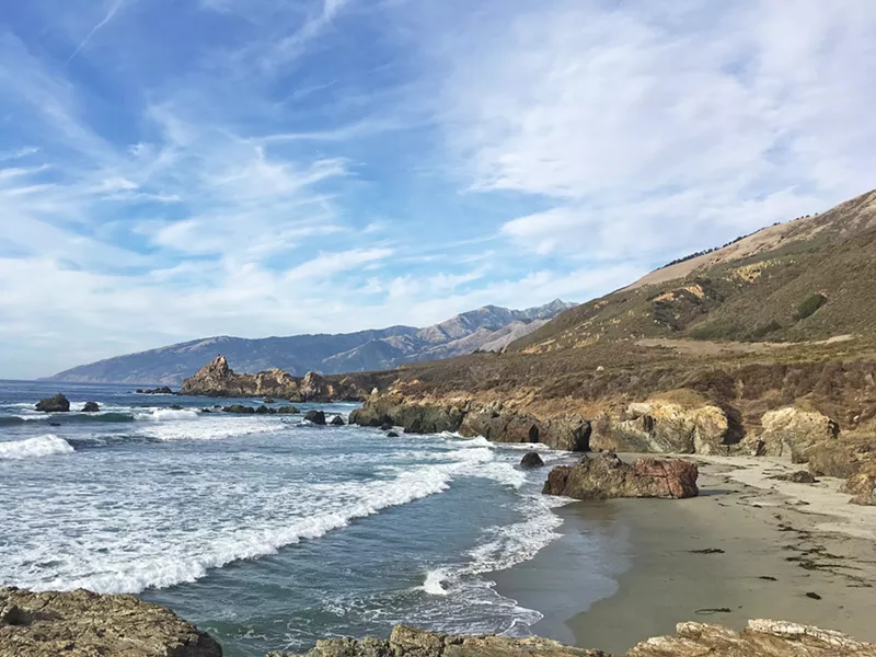 TICK HEAVEN Brave the short jaunt through tick-infested chaparral to get to one of the Pacific Valley's isolated beaches. - PHOTO BY CAMILLIA LANHAM