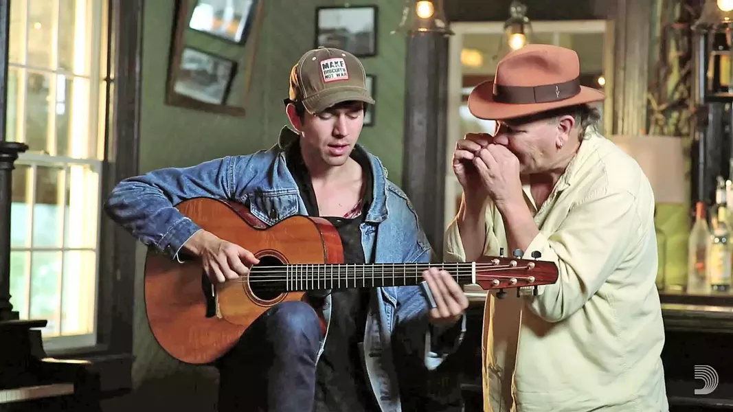 TEAMWORK SLOfolks hosts slide guitarist and song-poet David Jacobs-Strain and harmonica player Bob Beach on Jan. 19, at Coalesce Bookstore; and Jan. 20, at Castoro Cellars. - PHOTO COURTESY OF DAVID JACOB-STRAIN AND BOB BEACH