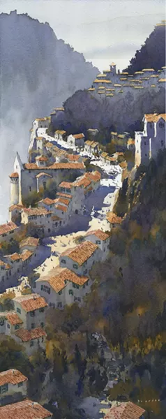 SOMEWHERE This scene, Toscana Sedici, that looks like it could be straight out of a hillside Italian villa, is actually a made-up place from the mind of Oakland artist and Aquarius show juror Michael Reardon. - IMAGE COURTESY OF MICHAEL REARDON