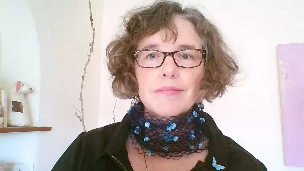 WRITER/ARTIST Marcia Harvey, who teaches printmaking at Cuesta College, turned her 28 personal journals into small sculptural objects, drawings, and collage elements in paintings. - PHOTO COURTESY OF MARCIA HARVEY