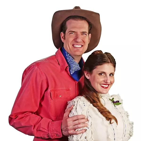 YOUNG LOVE Gabriel Manro and April Amante star as Curly and Laurey in the classic musical Oklahoma! on stage at the Cal Poly Performing Arts Center May 12 and 13. - PHOTO COURTESY OF OPERA SAN LUIS OBISPO