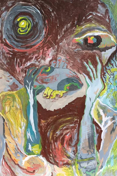 OUT OF CONTROL Jessica Coates' acrylic abstract painting, Soaking In My Swamp of Sadness, was inspired by the artist's own struggles with depression. - IMAGE COURTESY OF JESSICA COATES