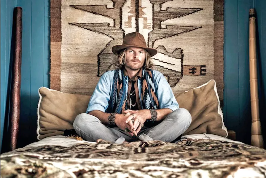 SPIRIT RANGER Singer-songwriter-multi-instrumentalist Trevor Green returns to the Central Coast with a stop at Sweet Springs on May 11, SLO Brew Rock on May 12, and Mr. Rick's on May 13, where he'll present his one-man-band guitar/didgeridoo/percussion show. - PHOTO COURTESY OF WILL THOREN