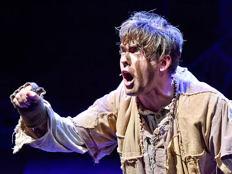 SANCTUARY Nick Hobbs brings Quasimodo to life in Pacific Conservatory Theatre's (PCPA) production of The Hunchback of Notre Dame. - PHOTO COURTESY OF LUIS ESCOBAR REFLECTIONS PHOTOGRAPHY STUDIO