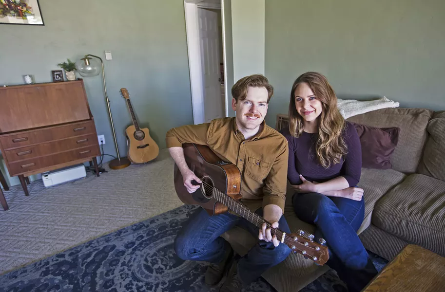 SETTING DOWN ROOTS Local actors (and boyfriend and girlfriend) Mike Fiore and Rachel Tietz recently moved into their first place with a lease in Arroyo Grande. Until recently the two have lived in various theater-sponsored housing that changed from gig to gig. - PHOTO BY JAYSON MELLOM