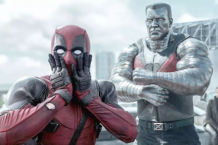 OH MY! Irreverent Deadpool (Ryan Reynolds, left) and goody two-shoes Colossus (voiced by Stefan Kapicic) continue their love-hate relationship. - PHOTO COURTESY OF TWENTIETH CENTURY FOX