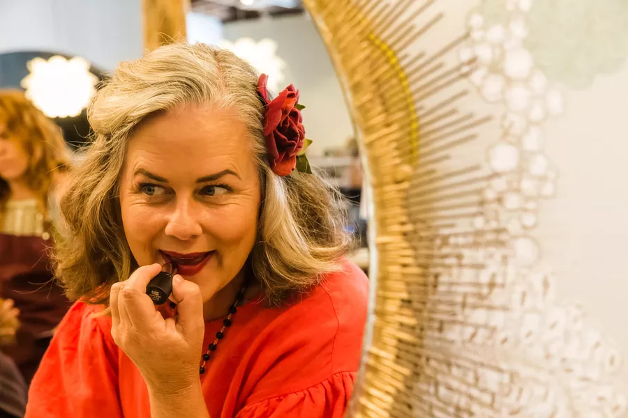 SEEING RED One dollar from each of SLO Mayor Heidi Harmon's new namesake lipstick, Heidi is Mighty, will go to benefit RISE SLO, a nonprofit that helps victims of sexual assault and domestic violence. - PHOTO BY JAYSON MELLOM