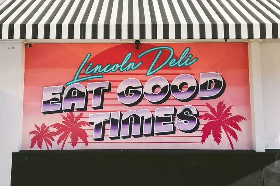 STYLE This sign at popular eatery Lincoln Deli remains a favorite piece for artists Buddy Norton and Shelby Lowe. - PHOTOS COURTESY OF CANNED PINEAPPLE CO.