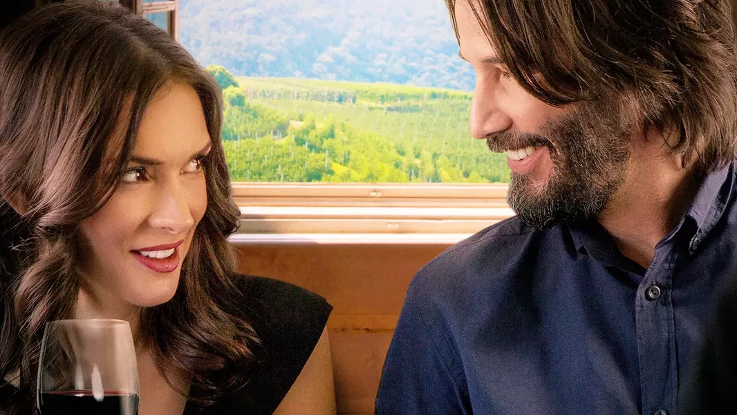 LOCAL LOCATION Disagreeable wedding guests Lindsay (Winona Ryder) and Frank (Keanu Reeves) fall for each other in Destination Wedding, which was filmed in SLO County. - PHOTO COURTESY OF THEFYZZ