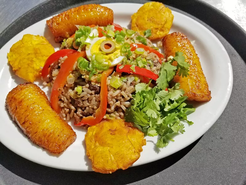 CRAVING CUBAN Ripe sweet plantains, savory black beans, seasoned rice, and pork or chicken spiced with onions, garlic, bell pepper, Spanish olives, and raisins make for authentic Cuban flavors by the sea. Milanés opened at Thai Bounty on the Morro Bay Embarcadero earlier this year, and is currently serving up both cultures. - PHOTO COURTESY OF MILANES