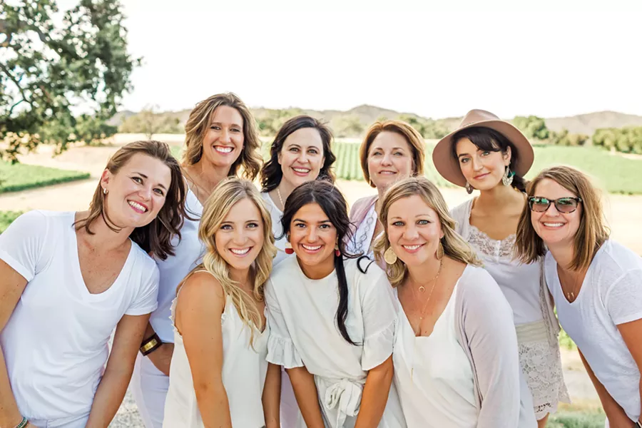 DREAM TEAM Dream Big Darling supporters Adrienne Ferrara, founder Amanda Wittstrom Higgins, Dr. Meredith Dillon, Loren Satterworth, Melodee Crank, Courtney Taylor, Rachel Collier, Christine Curtis, and Audrey Jackson. - PHOTO COURTESY OF DREAM BIG DARLING