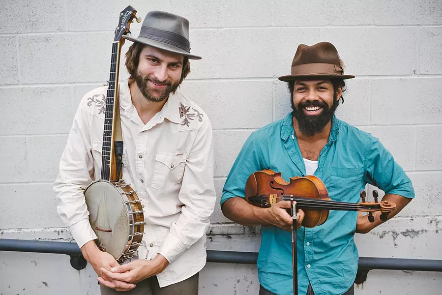 RED BARN BOUND Ben Hunter and Joe Seamons play Nov. 3 in Los Osos' Red Barn, delivering acoustic blues, a cappella field hollers, fiddle and banjo breakdowns, and early jazz. - PHOTO COURTESY OF AMBER ZBITNOFF