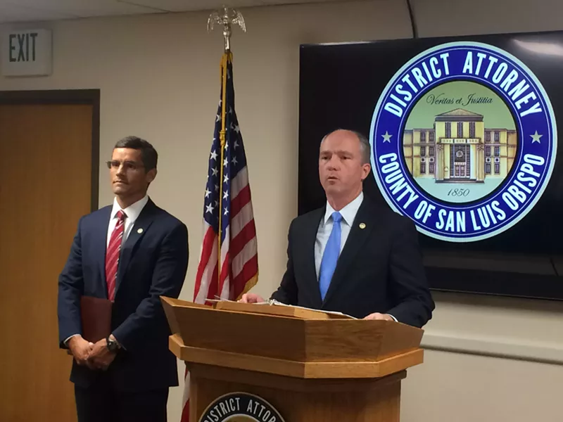 NO CHARGES SLO County District Attorney Dan Dow announced that his office would not file charges against a former Paso Robles police Sgt. accused of sexually assaulting a woman while on duty. - PHOTO BY CHRIS MCGUINNESS