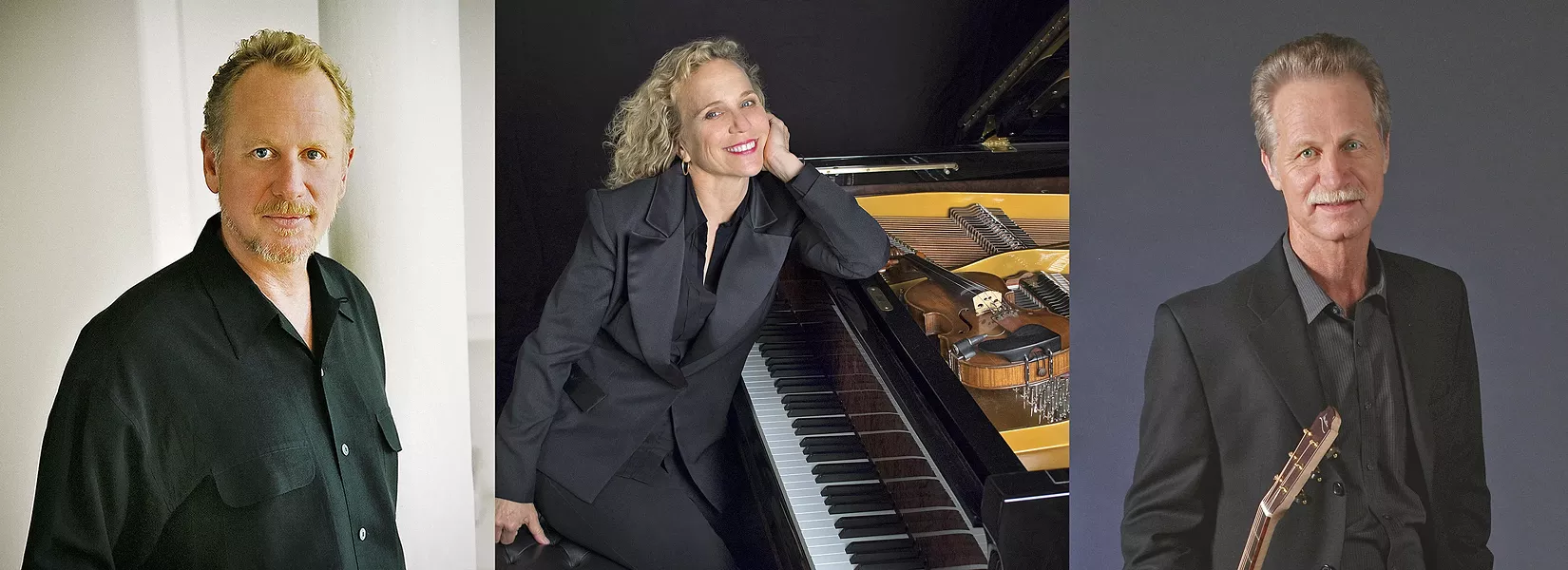 WINDHAM HILL STARS Will Ackerman, Barbara Higbie, and Alex de Grassi play Cal Poly's Spanos Theatre on Dec. 19. - PHOTO COURTESY OF WILL ACKERMAN, BARBARA HIGBIE, AND ALEX DE GRASSI