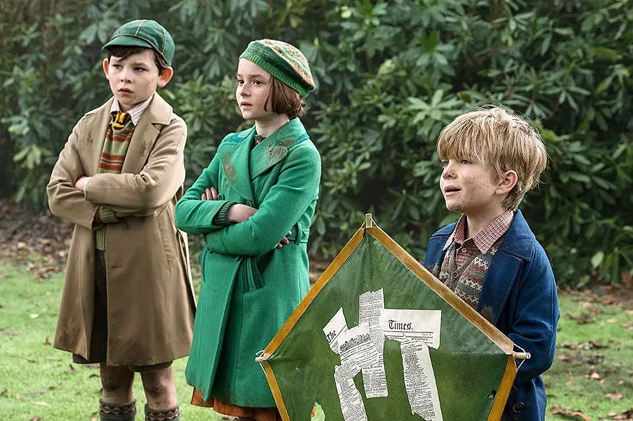 INCREDULOUS The Banks children—(left to right) John (Nathanael Saleh), Anabel (Pixie Davies), and Georgie (Joel Dawson)—don't think they need a nanny but quickly learn otherwise. - PHOTOS COURTESY OF WALT DISNEY PICTURES