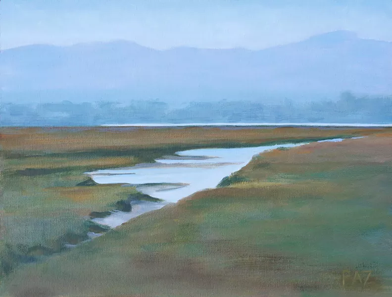 MORRO BAY The rivers and rivulets within the Morro Bay Estuary are endlessly fascinating to artist Tracy Paz, who painted October Estuary. - IMAGE COURTESY OF TRACY PAZ