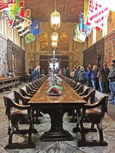 ENCHANTED CASTLE The dining room in Hearst Castle's Casa Grande is a feast for the senses, looking like something straight out of a medieval castle—except for the paper napkins and the ketchup bottle, of course. - PHOTOS BY CAMILLIA LANHAM