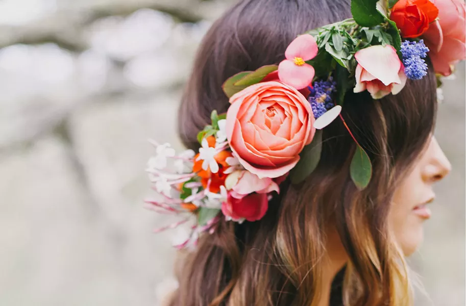 FIT FOR A QUEEN Eden Floral creates floral crowns, bouquets, and other botanical arrangements for various services and events, including bridal showers and weddings of course. - PHOTOS COURTESY OF ALEXANDRA WALLACE