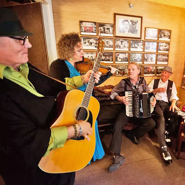 UNIQUE MUSIQUE Gypsy jazz, swing, tango, and wild classical ensemble Cafe Musique plays Painted Sky Recording Studios on Feb. 23. - PHOTO COURTESY OF CAFE MUSIQUE