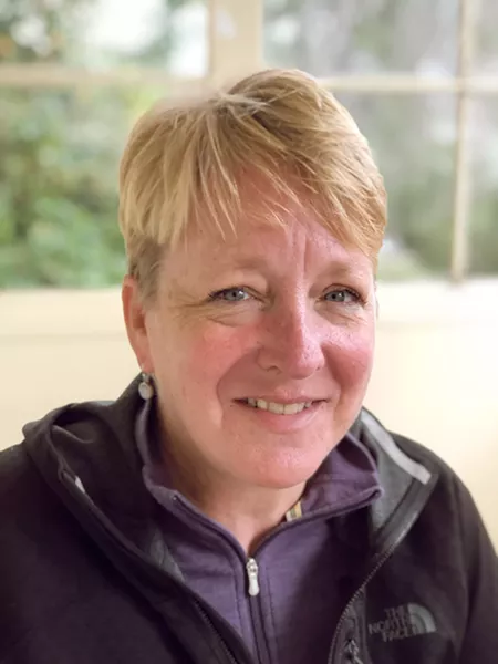VETERAN Lynn Schmidt, gallery coordinator for the Gay and Lesbian Alliance of the Central Coast, is also a Navy veteran. - PHOTOS COURTESY OF LYNN SCHMIDT