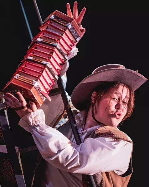 WAILIN’ SAILOR Cuesta College student Sophia Velasquez plays Sailor in the community college’s recent production of Ghost Ship, which just returned from performing at the Kennedy Center American College Theater Festival. - PHOTOS COURTESY OF CASEY WIEBER