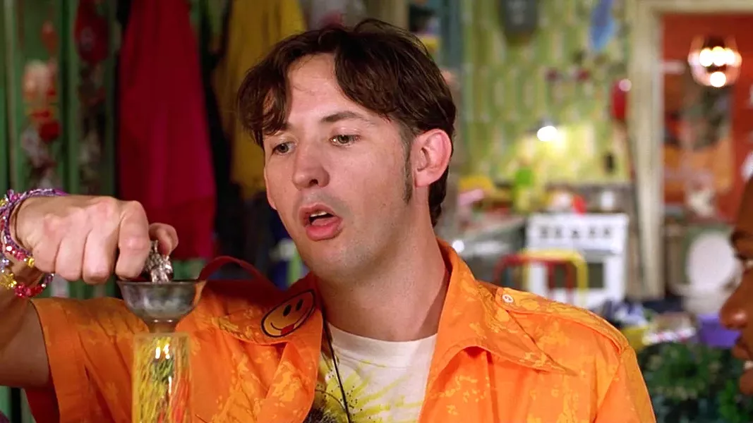 STONER Kenny (Harland Williams) accidentally kills a cop's diabetic horse by feeding it junk food purchased on a munchies run, sending him to jail, but his three besties hatch a plan to get him out on $1 million bond, in Half Baked, screening for free at the Fremont Theater, on April 20. - PHOTO COURTESY OF UNIVERSAL PICTURES