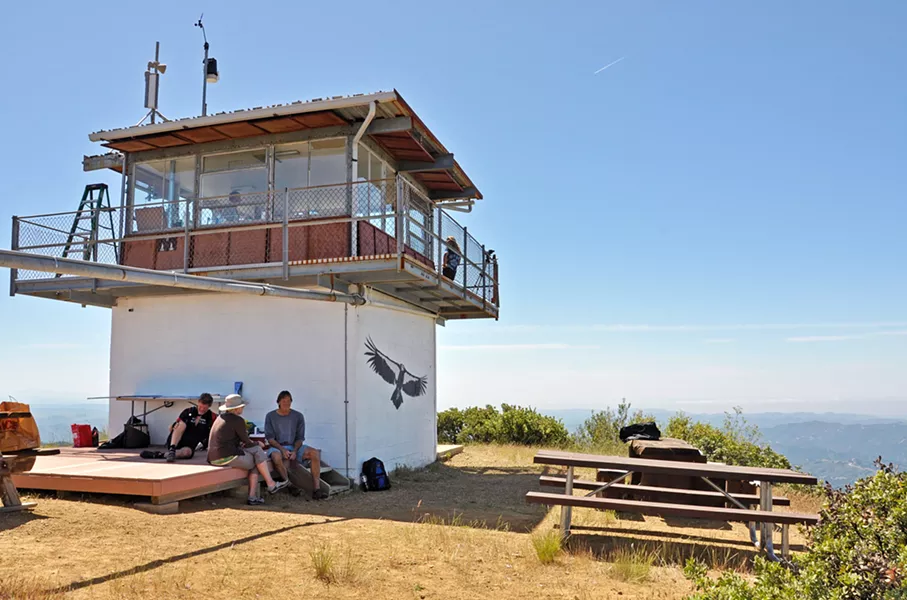 SEASON'S GREETINGS The Hi Mountain Condor Lookout had an opening event on May 4. Volunteers repacked the lookout with all of the essentials for a summer of tracking condors, and visitors brought lunches with them for a picnic on top of the world. - PHOTO BY CAMILLIA LANHAM