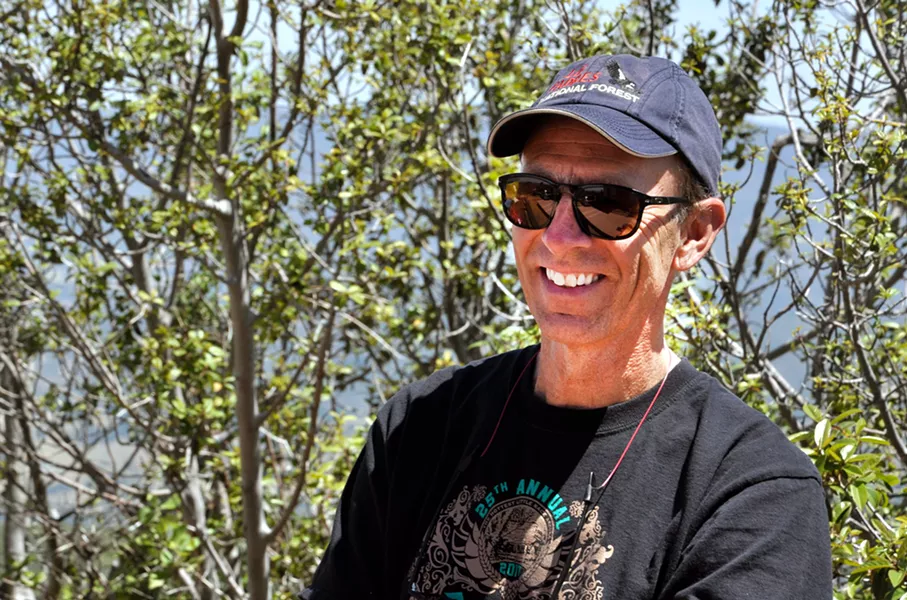 FOREST SERVICE Retired U.S. Forest Service forest biologist Kevin Cooper worked with Steve Schubert and a couple of others to get the fire lookout on top of Hi Mountain restored and ready to use for tracking wildlife like the California condor. - PHOTO BY CAMILLIA LANHAM