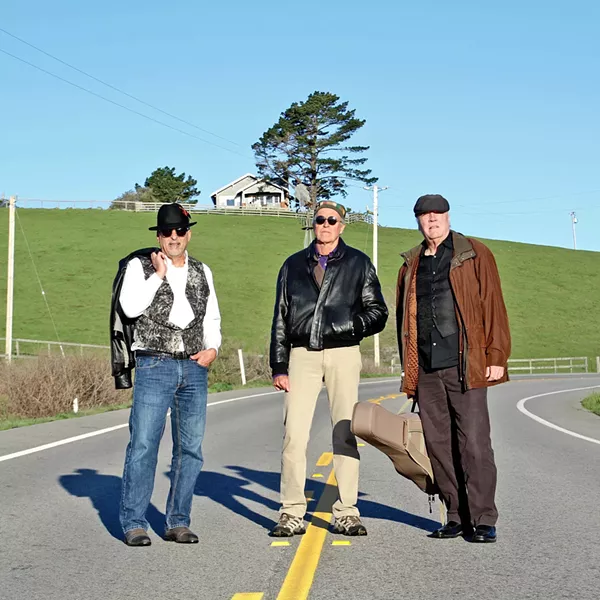 THREE SOUL MEN (Left to right) "Burning" James Scoolis, "Bad" Billy Baxmeyer, and Jimmy "Cool" Conroy are Burning, Bad & Cool, releasing their new EP of gospel sounds on May 31, in Cambria's Painted Sky Studios. - PHOTO COURTESY OF BURNING, BAD & COOL