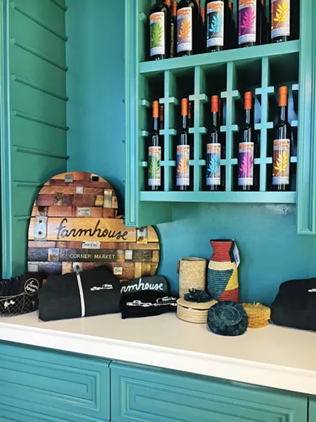 OLIVE OIL NOOK Every corner of Farmhouse Corner Market has co-owner Leanne Harris' bright and elegant interior design touches. The owners say they wanted to keep things family-friendly. - PHOTOS BY BETH GIUFFRE