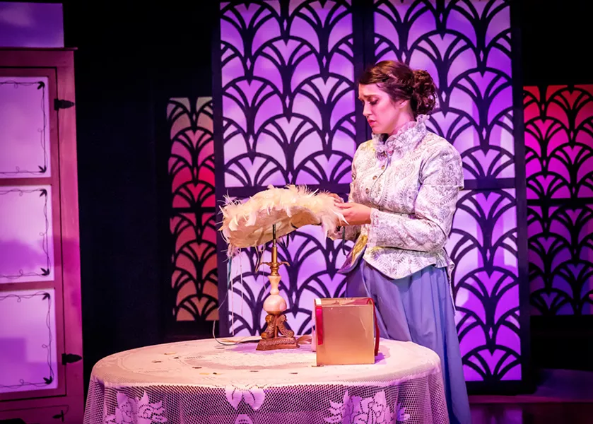 LOVE AGAIN? After being married to the love of her life, widow Irene Molloy (Amanda Thayer) thinks about settling for simple stability in her upcoming second marriage. - PHOTO BY RYLO MEDIA DESIGN, RYAN C. LOYD