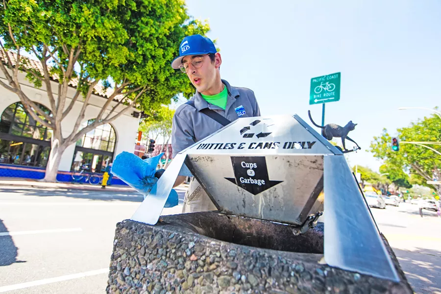 WITHDRAWN Downtown San Luis Obispo is tabling an effort to form a new downtown property district, which would have funded four to five new ambassadors like Austin Bertucci (pictured) to perform cleaning and outreach services. - FILE PHOTO BY JAYSON MELLOM