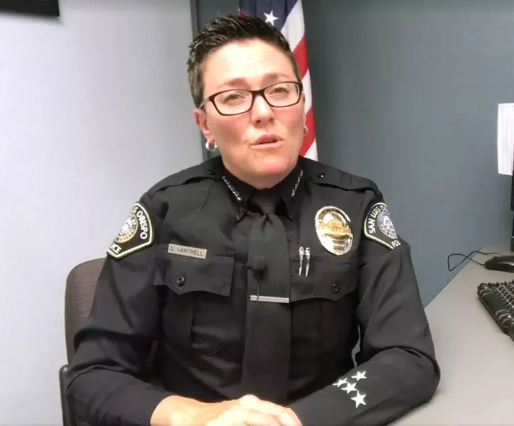 REGRETS San Luis Obispo Police Chief Deanna Cantrell apologized on video for forgetting her firearm in a restaurant bathroom on July 10. "I expect to be held accountable," she said. - SCREENSHOT COURTESY OF SLOPD