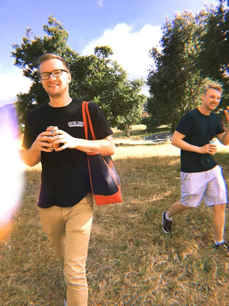 BACKYARD FINDS Nothing helps end the work day right like playing a game of disc golf with your friends Matt Trevino and Adam Aslin at the park. - PHOTOS BY KAREN GARCIA