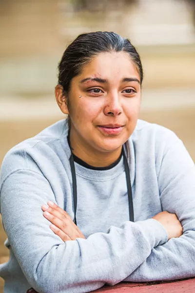STRENGTH TEST Alexandria Regalado sheds a few tears when she thinks about the seven siblings she's separated from for the first time to attend Grizzly Youth Academy. - PHOTO BY JAYSON MELLOM