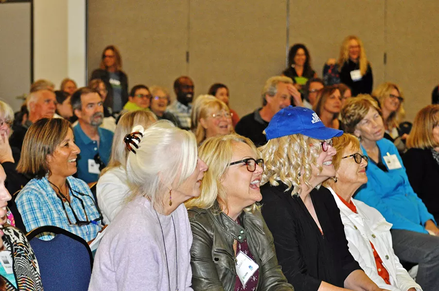 LEARNING WITH A LAUGH Attendees enjoy a session at the 2019 Central Coast Writers Conference, which was recently named the best of its kind in California by The Writer Magazine. - PHOTO COURTESY OF MEAGAN FRIBERG