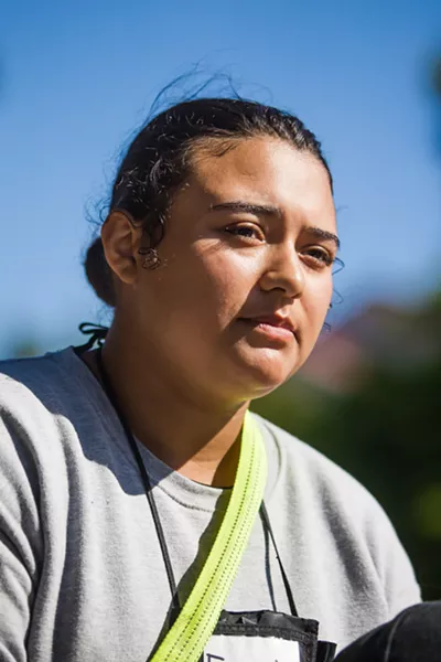 OVERCOMING ADVERSITY In the first week of the Academy, Evelyn Frausto split open her knee. The injury made her feel left out, but she found support that kept her motivated. - PHOTOS BY JAYSON MELLOM