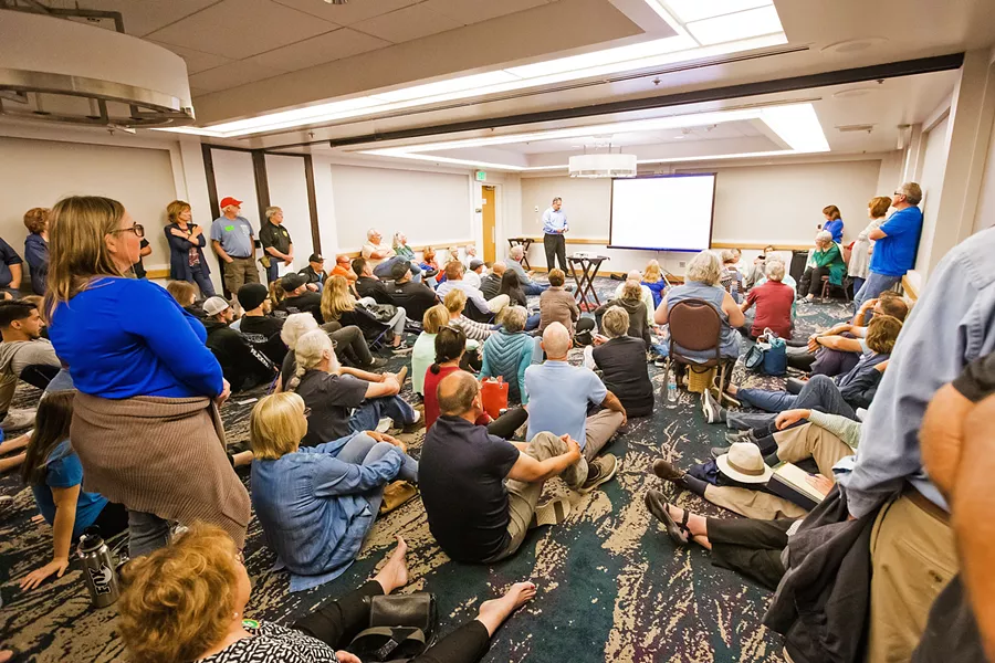 DUNES DEBATE Hundreds of people from across the state attended a California Coastal Commission meeting in San Luis Obispo on July 11, where commissioners considered recommendations to limit off-highway vehicle riding in the Oceano Dunes State Vehicular Recreation Area. - FILE PHOTO BY JAYSON MELLOM