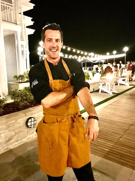 DOING THE BOURDAIN Chef James King is a never-ending ball of energy. The whirling dervish creates comic books, golfs, plays the Irish fiddle, and when he's ordered to sit still for a photo, he tells me he's going to do the "Anthony Bourdain." What's not to love? - PHOTO BY BETH GIUFFRE
