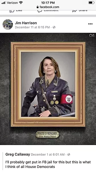 MINISTER OF PROPAGANDA A SLO County Planning Commissioner and Nipomo "Citizen of the Year" is under fire after sharing memes on Facebook calling for Islam to be banned in the U.S. and likening Democrats to Nazis. - SCREENSHOT FROM FACEBOOK