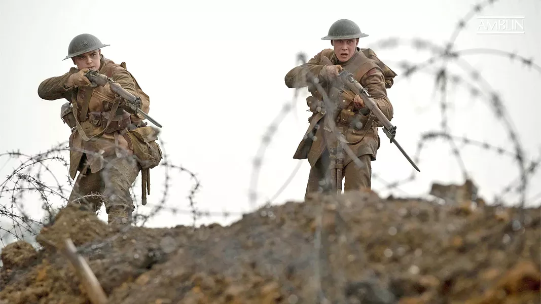DEADLY MISSION Two young British soldiers—Lance Cpl. Blake (Dean-Charles Chapman. left) and Lance Cpl. Schofield (George MacKay)—are tasked with crossing German lines to warn fellow soldiers of an ambush, in director Sam Mendes' World War I epic 1917. - PHOTO COURTESY OF DREAMWORKS