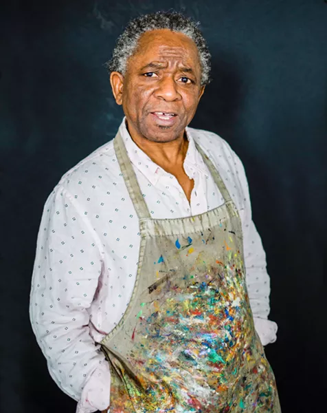CREATIVE HAPPINESS Abbey Onikoyi is a local artist whose work focuses on African culture. His art is currently on display at the San Luis Obispo County Library. - PHOTO COURTESY OF RENODA CAMPBELL