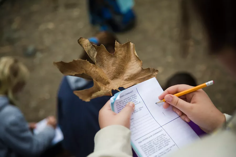 ENGAGED Rancho El Chorro students get two things upon attending the program: a necklace with their nature name and a journal. - PHOTO BY JAYSON MELLOM