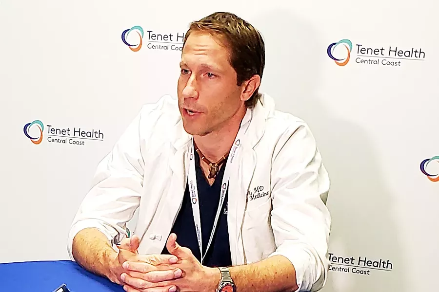 FRONT LINES Dr. Brad Knox is an emergency physician at Sierra Vista and Twin Cities hospitals and he's on the frontline of the COVID-19 pandemic. - PHOTO COURTESY OF TENET HEALTH CENTRAL COAST