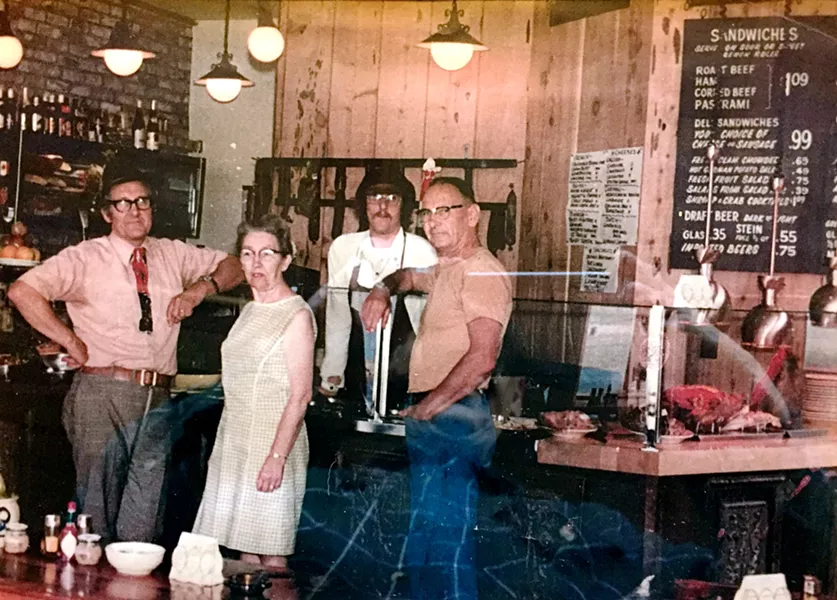 OPENED 1971 Stan Van Beurden opened Hofbrau der Albatross in 1971. Pictured is his dad, Cornelius (far left), his brother Joost (back) with two of the Morro Bay restaurant's first customers. - PHOTO COURTESY OF STAN VAN BEURDEN