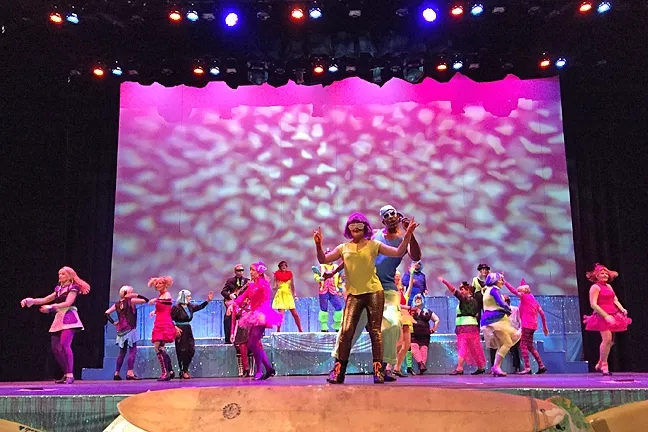 FUNKY PUNK: Follies get funky in neon to “Daft Punk,” a mash up of his songs. - PHOTO BY REBECCA LUCAS