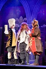 THE ART OF LOVE: Lumière (Erik Austin) and Cogsworth (Lester Wilson) coach the Beast (Dylan F. Thomas) in how to woo a lady. - PHOTOS COURTESY OF KELRIK PRODUCTIONS